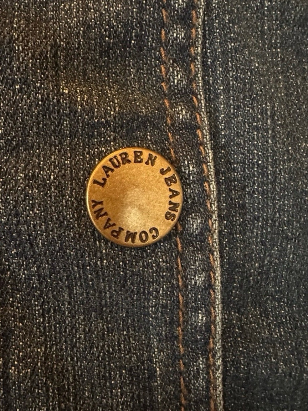 LRL Lauren Ralph Lauren Dark Blue Denim Vest with Gold-Tone Buttons - Picture 5 of 7